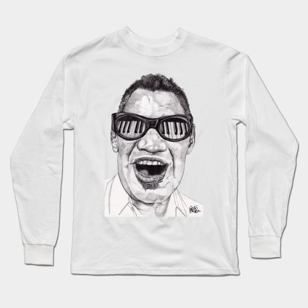 Ray Charles Long Sleeve T-Shirt by paulnelsonesch